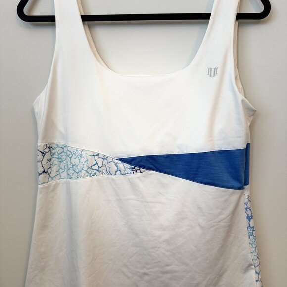 Eleven by Venus Williams Size Large (L) Women's White Athletic Tank Top with Blu - Picture 5 of 5